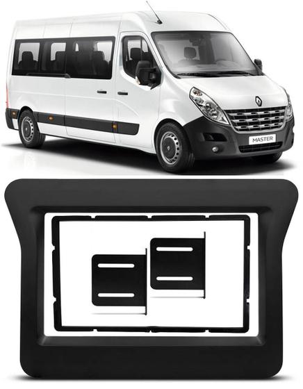 Imagem de Moldura De Painel 2 Din Renault Master 2010 À 2019 Preto