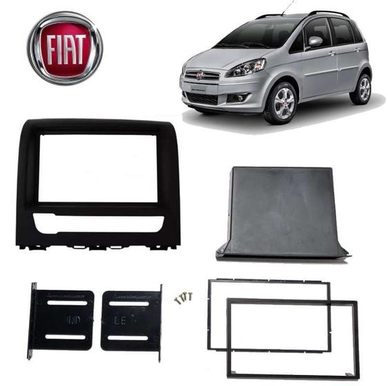 Imagem de Moldura de Rádio Fiat Idea 2013 Preto 1e2 Din