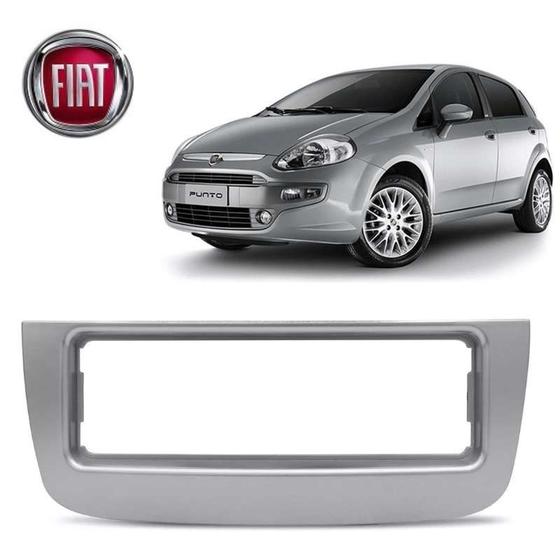 Imagem de Moldura de Rádio Fiat Punto 2014 Prata 1 Din