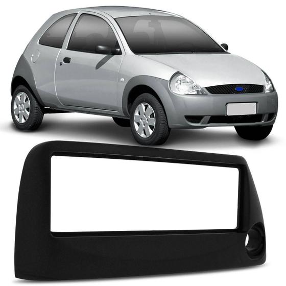 Moldura do Painel 1 Din Ford Ka 2002 a 2008 Preto com Furo e Tapa Botão Menor preço em Moldura do Painel 1 Din Ford Ka 2002 a 2008 Preto com Furo e Tapa Botão