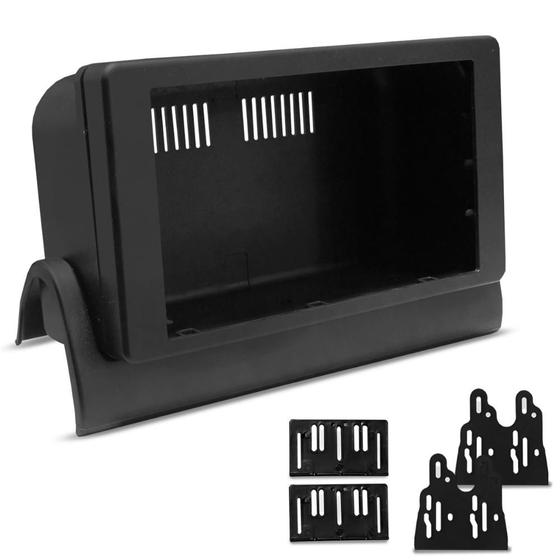 Imagem de Moldura do Painel 2 Din Fiat Uno Mille e Fiorino 2004 a 2013 Preto Padrão Japonês e Chinês