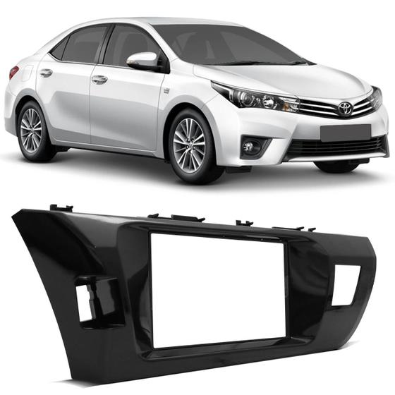 Imagem de Moldura do Painel 2 Din Toyota Corolla 2014 a 2017 Black Piano Excelente Acabamento Fácil Instalação