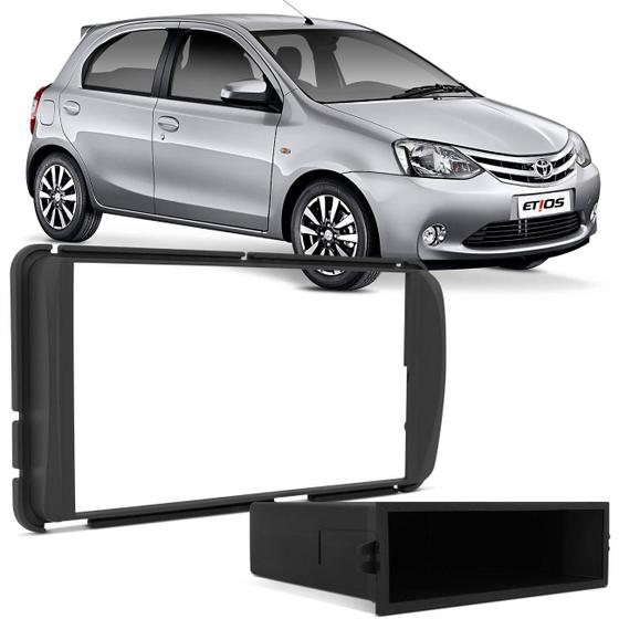 Menor preço em Moldura do Painel 2 e 1 Din 7"  Etios 12 a 21 Hilux 12 a 19 Corolla GLI 15 a 19 Yaris 18 a 23  Cinza
