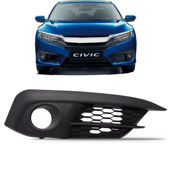 Imagem de Moldura Farol Milha Civic 2017 A 2020 Preta Com Furo
