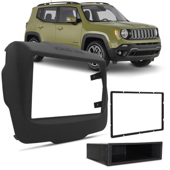 Moldura Painel 1 e 2 Din 7" Jeep Renegade 2015 até 2022 Preto Fosco Padrão Japonês Chinês Menor preço em Moldura Painel 1 e 2 Din 7" Jeep Renegade 2015 até 2022 Preto Fosco Padrão Japonês Chinês