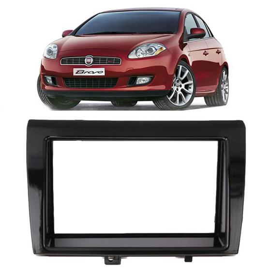 Imagem de Moldura Painel 2 Din 7 Polegadas Fiat Bravo 2011 2012 2013 2014 2015 2016 Para Multimídia Player