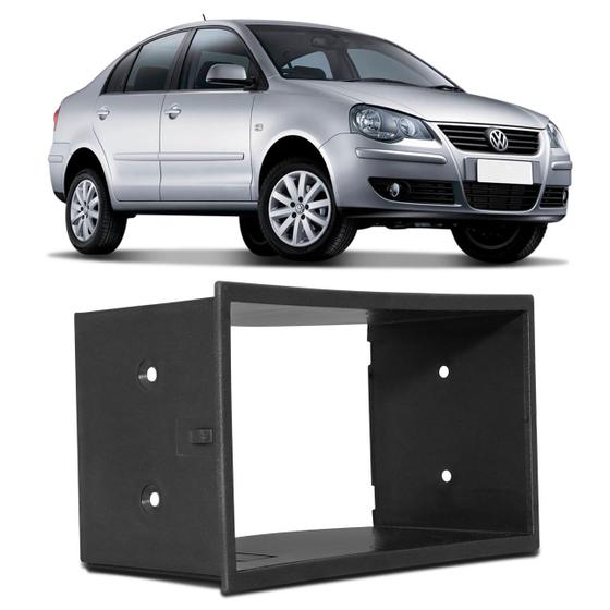 Imagem de Moldura Painel 2 Din 7" Polo Hatch Sedan 03 a 13 Fox 10 a 13 Golf 99 a 13 Preto Padrão Chinês