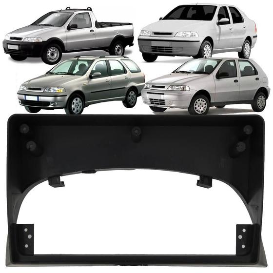 Imagem de Moldura Painel 2 Din 9 Polegadas Fiat Palio, Siena, Strada,