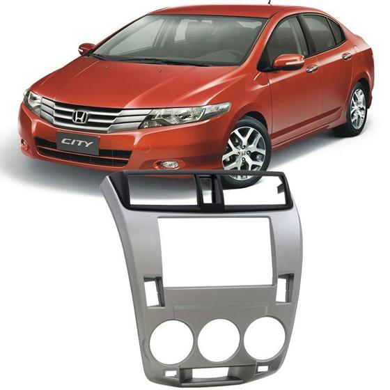 Moldura Painel 2 Din Som Dvd Honda City Ar Analógico 2009 à 2014 Cinza Menor preço em Moldura Painel 2 Din Som Dvd Honda City Ar Analógico 2009 à 2014 Cinza
