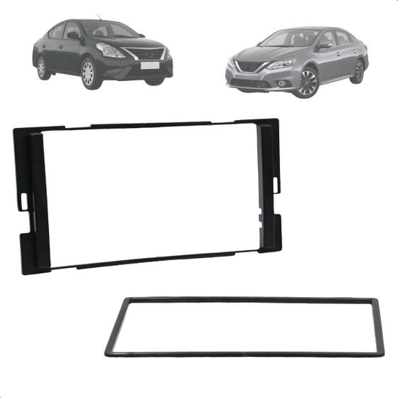 Imagem de Moldura Painel Central Multimidia Mp5 DVD Modelo 1 DIN 2 DIN New March Versa Sentra