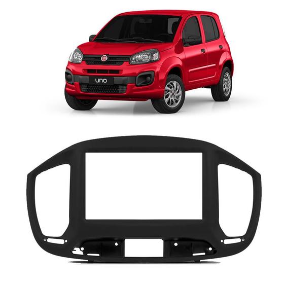 Imagem de Moldura Painel Dvd 2 Din Fiat Uno 2015 2016 2017 2018 2019 2020 2021 7 Polegadas