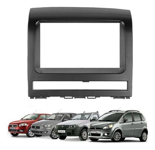 Imagem de Moldura Painel Dvd Central Multimídia 2din 7'' Fiat Palio e Idea Preta Aplicação Ano 2008 a 2012