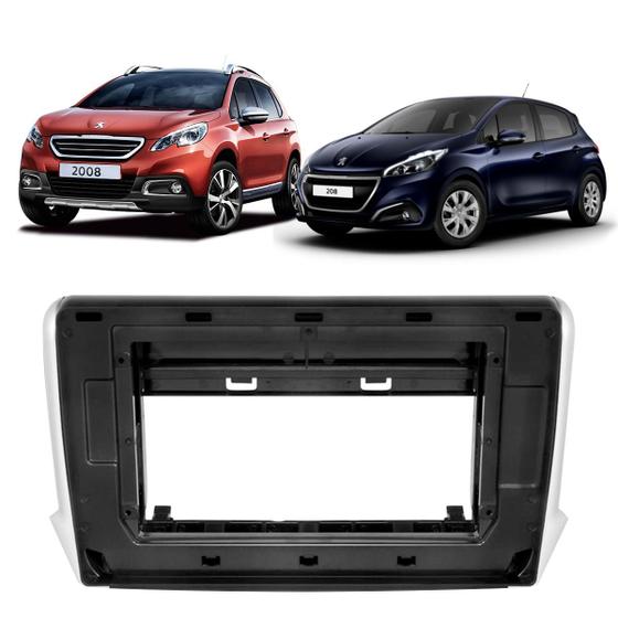 Imagem de Moldura painel peugeot 208 2008 13/20 10 pol preto/prata peu