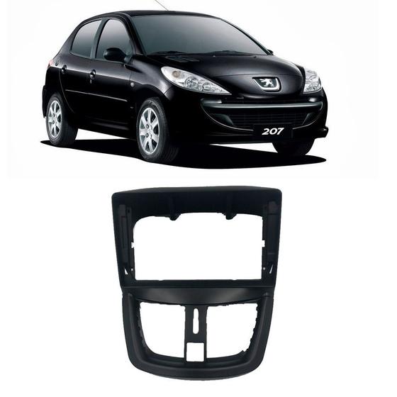 Imagem de Moldura Peugeot 207 2007 até 2014 2Din 9" Preto Expex - EPX9PG003