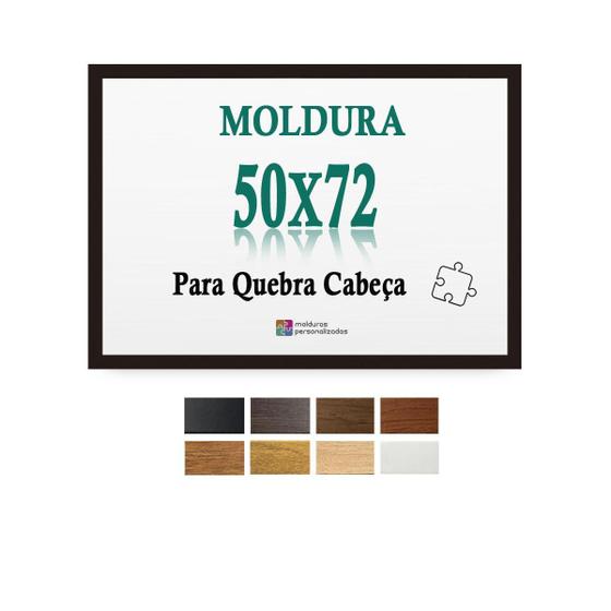 Imagem de Moldura Preta 50X72 Cm Para Quebra Cabeça 1000 Peças + Petg