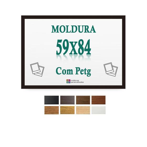 Imagem de Moldura Preta Quadro 59X84 Para Impressão Poster Com Petg