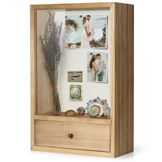Imagem de Moldura Shadow Box TJ.MOREE Deep com Gaveta - 23x35cm - Com Vidro