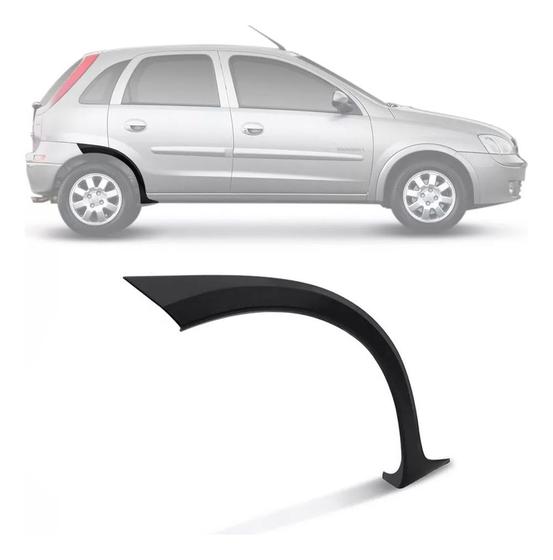 Imagem de Moldura Vão De Roda Traseira Corsa Hatch / 2003 a 2012  Lado Direito (Passageiro)  Liso (Sem textura)