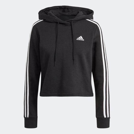 Moletom Adidas Cropped Speed Listras Feminino Agasalho e