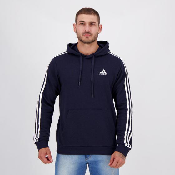 Blusa Moletom Essentials 3-Stripes Adidas - Preto