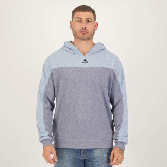 Imagem de Moletom Adidas Mescla com Capuz Azul