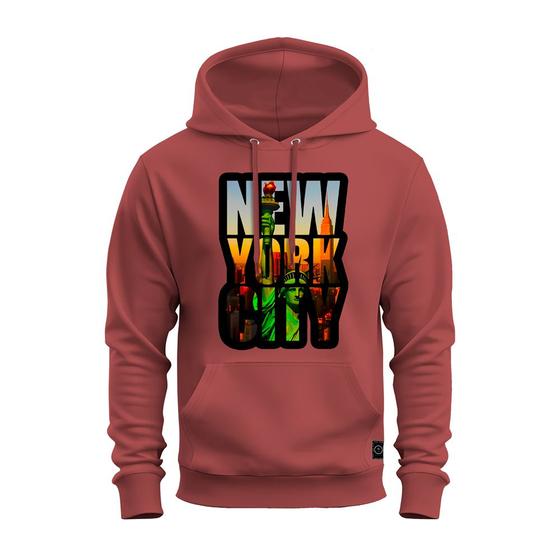 Imagem de Moletom Algodão Canguru Inverno Premium Estampado New York Abertura