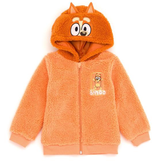 Imagem de Moletom Bluey Bingo Little Boys Cozy Sherpa Zip Up Orange 6