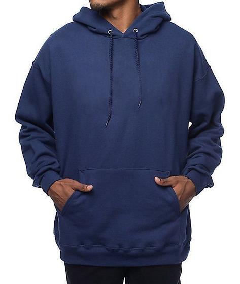 Imagem de Moletom Blusa de Frio Adulto Azul Marinho Masculino Feminino Liso Sem Estampa