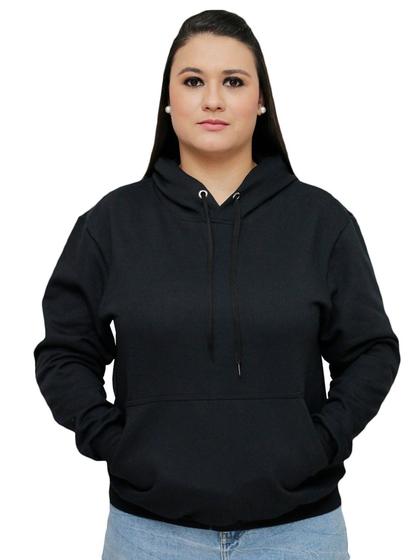 Imagem de Moletom Blusa De Frio Feminino Adulto e Infantil Básica Flanelada Para Inverno