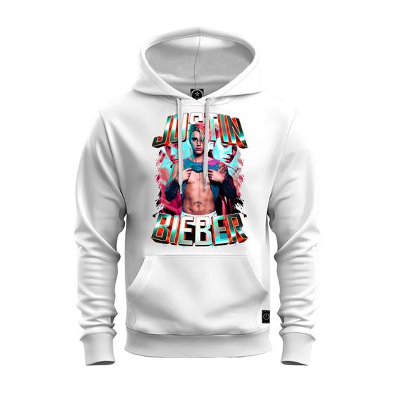 Imagem de Moletom Blusa De Frio Inverno Confortável Estampado Justin Biber Glow