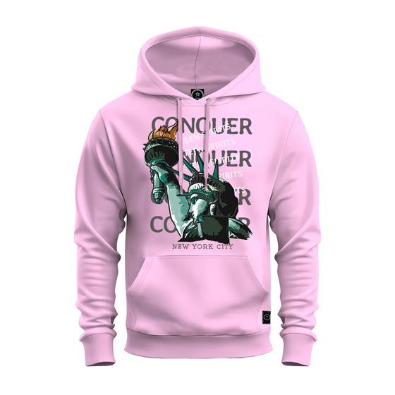 Imagem de Moletom Blusa De Frio Unissex Algodão Confortável Com Bolso E Capuz Liberdade