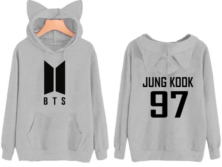 Imagem de Moletom Blusa Infantil Orelhinha BTS jung Kook 97 cantor musica pop