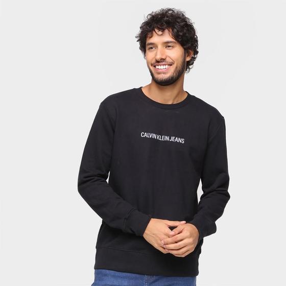 Moletom Calvin Klein Jeans Básico Masculino - Moletom e Blusão Masculino -  Magazine Luiza