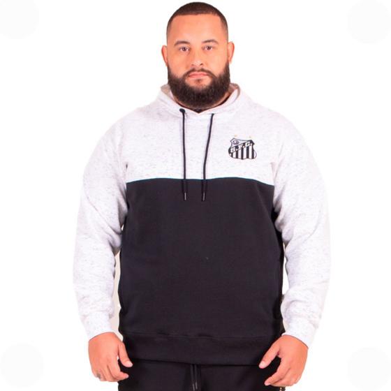 Imagem de Moletom Canguru Fechado Santos Oficial com Capuz  Plus Size