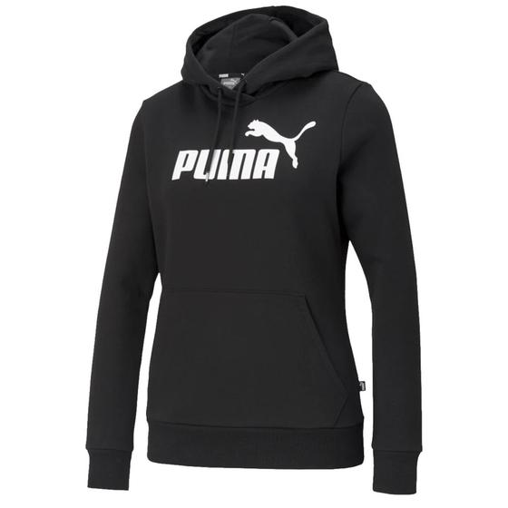 Imagem de Moletom Canguru Feminino Puma Essentials Logo Black