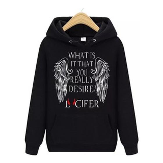 Imagem de Moletom Canguru Geek Seriado Lucifer Blusa De Frio Agasalho em Algodão