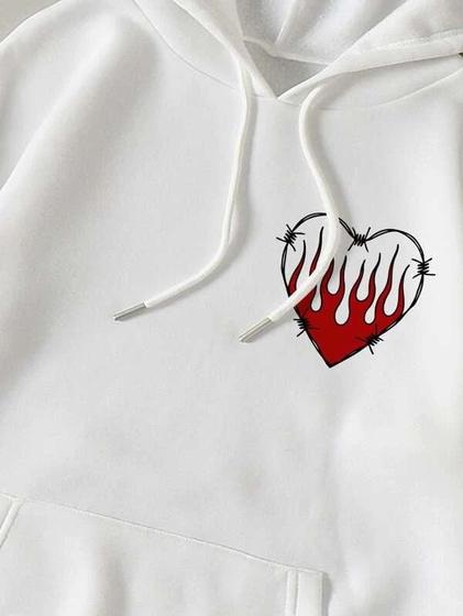 Moletom Canguru Grunge Aesthetic Fire Heart Coração de Fogo - T SETE ...