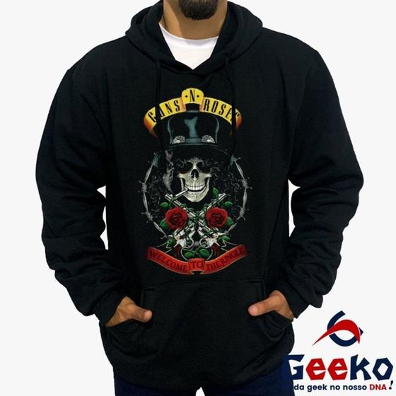 Imagem de Moletom Canguru Guns N Roses Algodão Slash Welcome to the Jungle Rock Geeko