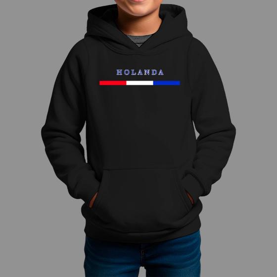 Imagem de Moletom Canguru Infantil Masculino Streetwear Casual Inverno Blusa De Frio Holanda