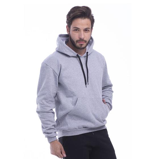 Imagem de Moletom Canguru Masculino Algodao Com Capuz Ajustavel e Bolso Liso Blusa de Frio Otima Qualidade