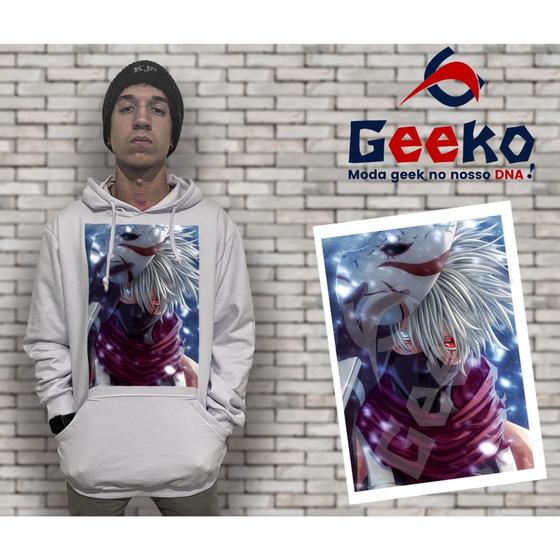 Imagem de Moletom Canguru Masculino Kakashi Hatake Naruto Geeko