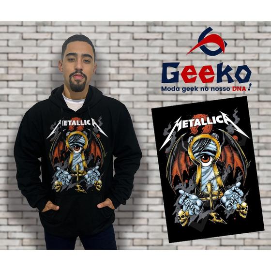 Imagem de Moletom Canguru Masculino Metallica Rock Geeko