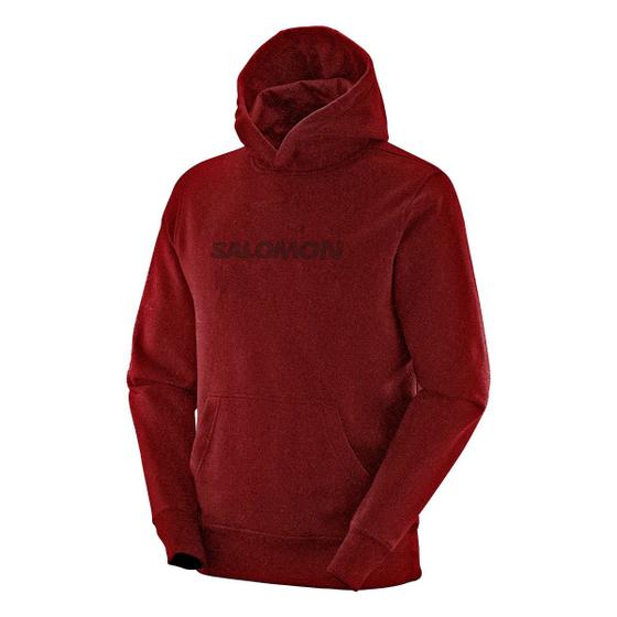 Imagem de Moletom Canguru Salomon Polar LT Hoodie Com Capuz Vermelho Masculino