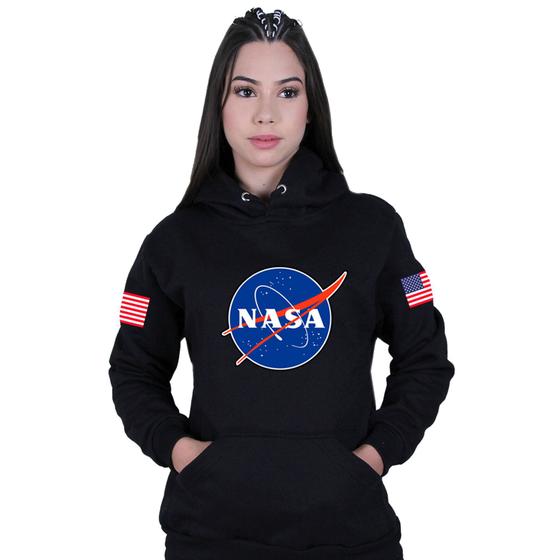 Moletom Canguru Casaco Nasa Feminino Moletom Canguru Unissex Moda