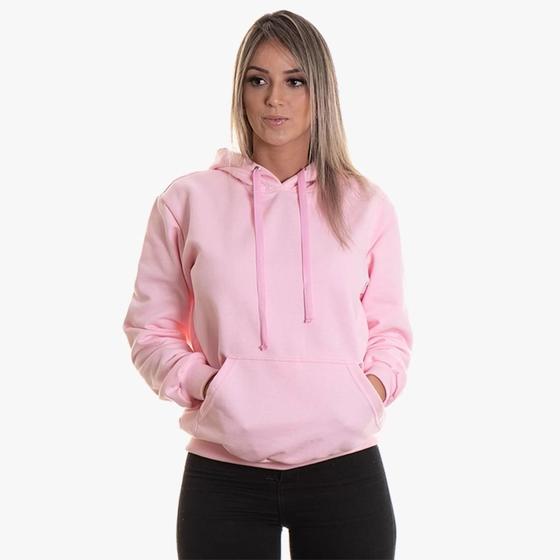 Imagem de Moletom Careca Feminino Blusa De Frio Canguru com capus