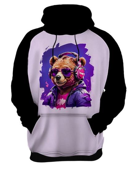 Imagem de Moletom Casaco Blusa Animais Óculos Urso Fone Moderno 2