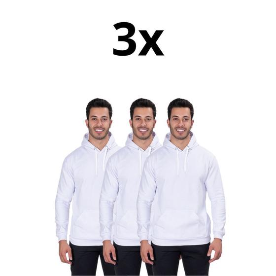 Imagem de Moletom Casaco Blusa De Frio Canguru AL7 Store Kit Com 3 Peças