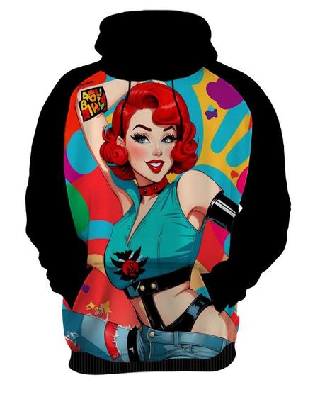 Imagem de Moletom Casaco Blusa Estampa Mu.lher Ruiva Pop Art Moda 4