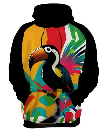 Imagem de Moletom Casaco Blusa Estampa Tucano Pop Art Retrato HD 