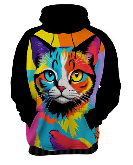 Imagem de Moletom Casaco Blusa Gato Gatinho Pop Art Abstrata HD 1